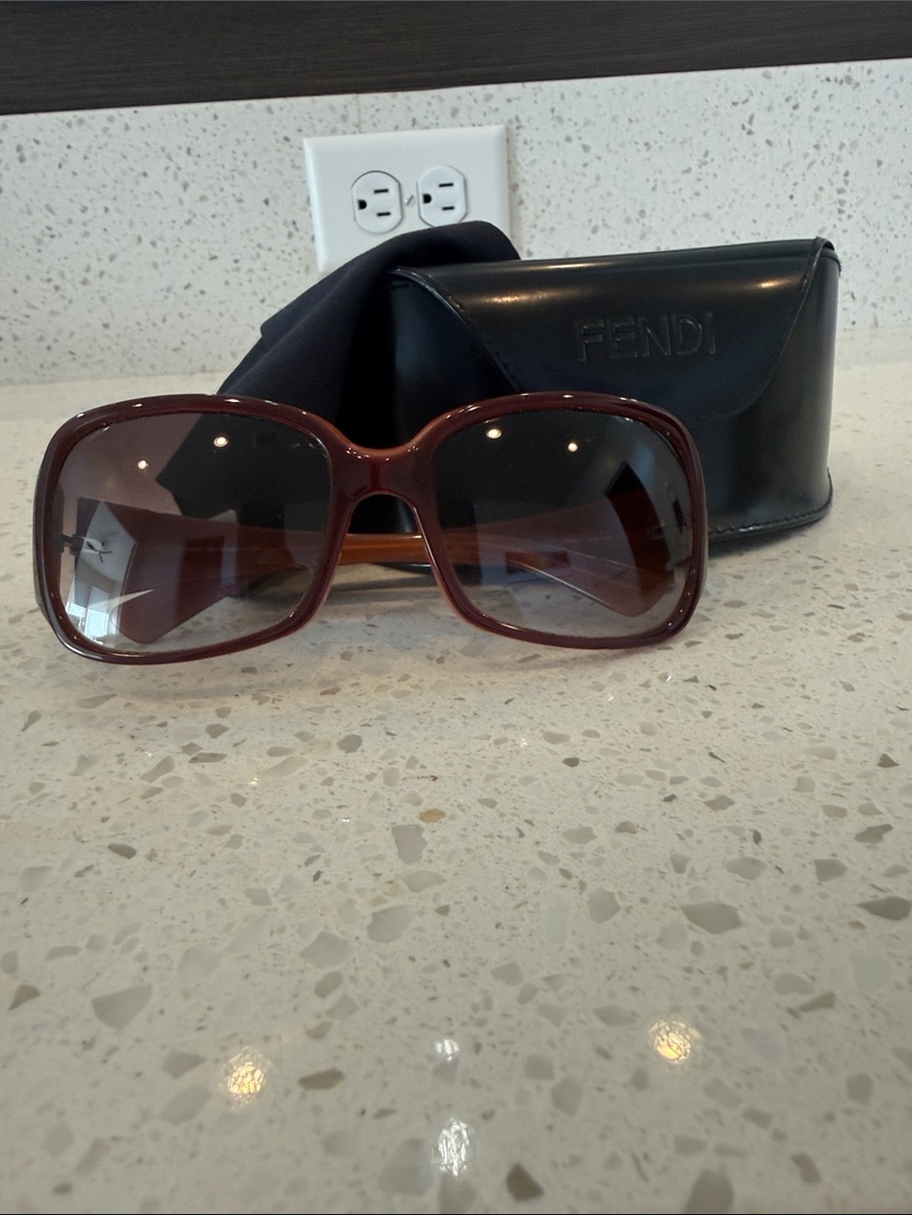 Authentic Fendi Vintage Zucca FF Monogram Sunglasses with case and COA